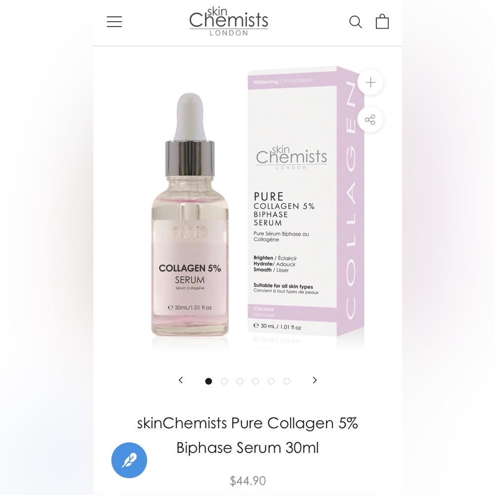 skinChemists Pure Collagen 5% Biphase Serum 30ml